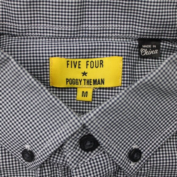 Five Four Poggy The Man Shirt Mens Medium Black/White 100% Cotton Long Sleeve - Picture 9 of 14